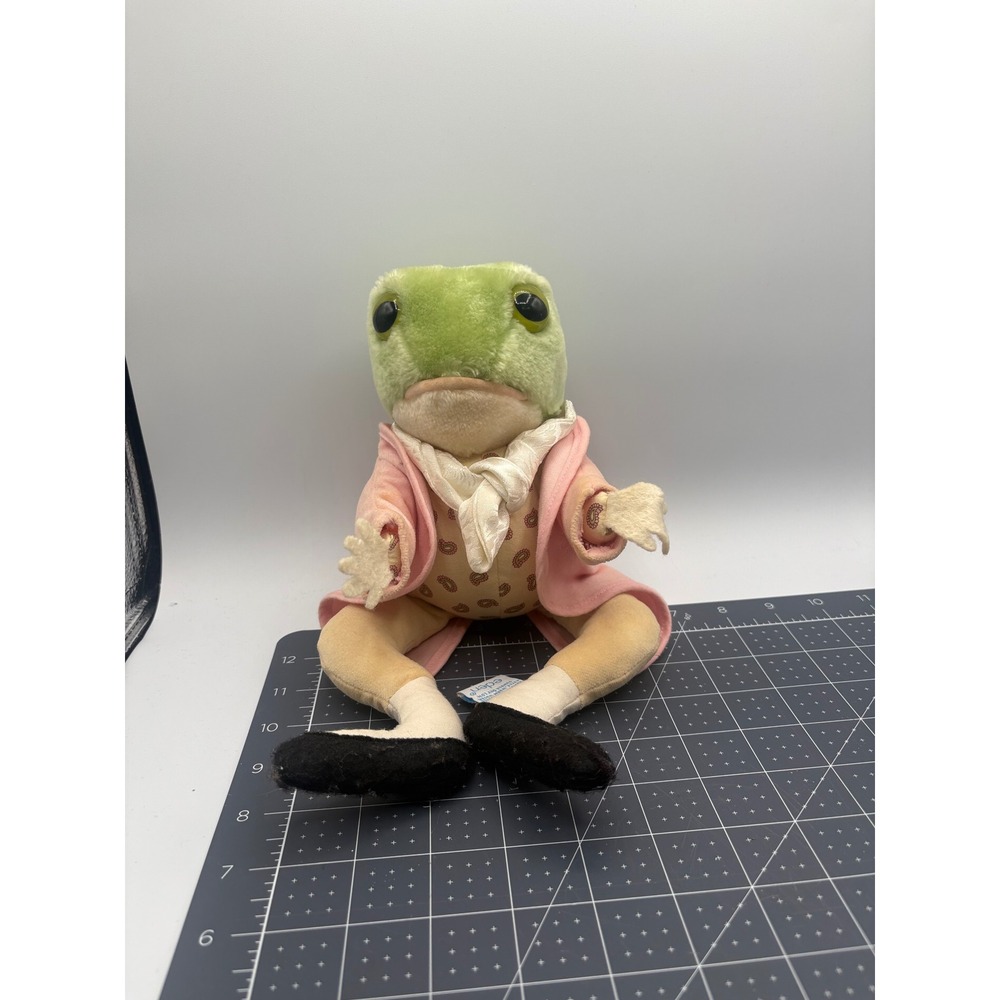 Eden Mr Jeremy Fisher Plush Frog Beatrix Potter Vintage Pink Coat Toy 12"